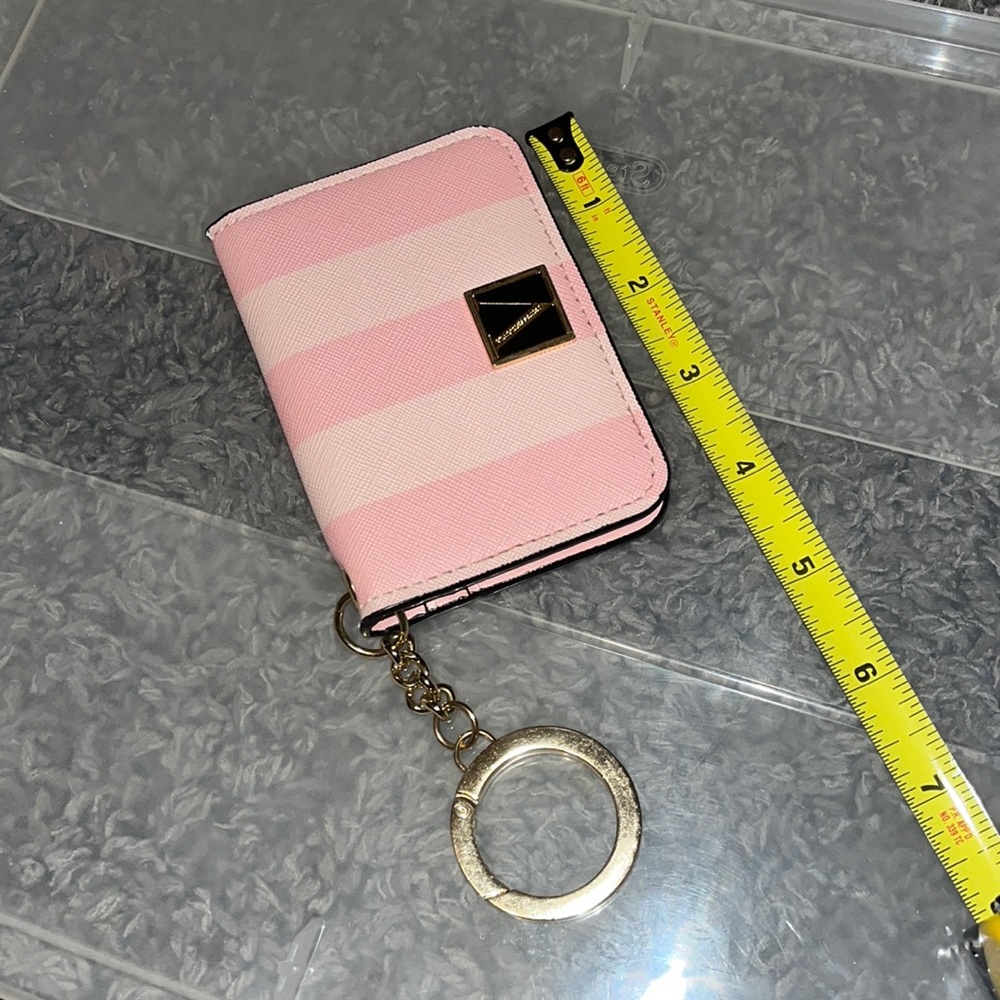 Victoria secret pink striped mini card carrying case, snap closeBeautiful NEW ❤️